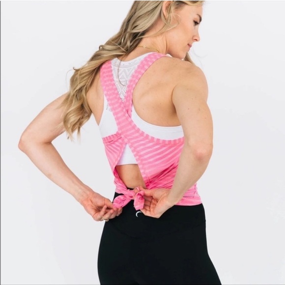 ZYIA Tops - ZYIA Pink Nimbus Split Back Tank Top Size Medium